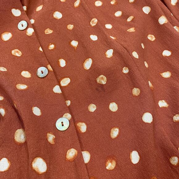 Wilfred Aritzia Libretto Puff Sleeve Button Up Midi Dress Women's M - Picture 10 of 11